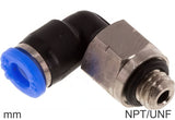 Imagen destacada de la colección - Codos Conector Push-In Latón Y Plástico Roscas NPT/UNF Macho