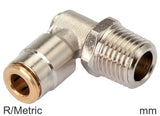 Imagen destacada de la colección - Codo Conector Push-In Latón R/Roscas-Métricas Macho Alta-Presión Giratorio