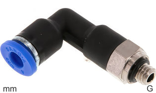 Codo Conector Push-In Latón Y Plástico Roscas G Macho Cuerpo Largo