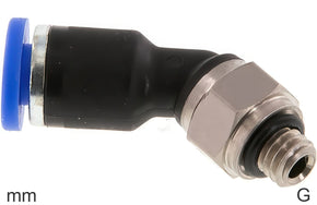 Codo Conector Push-In Latón Y Plástico Roscas G Macho 45 Grados