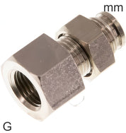Conectores Push-In Latón Roscas G Pasamuros Hembra