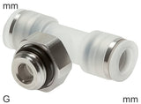 Imagen destacada de la colección - Push-In Conectores En T Acero Inoxidable Y PP Roscas G Macho En Forma De T