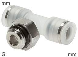 Push-In Conectores En T Acero Inoxidable Y PP Roscas G Macho En Forma De T
