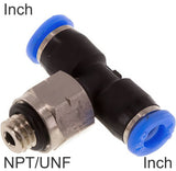 Imagen destacada de la colección - Conectores En T Push-In Latón Y Plástico Roscas NPT/UNF Macho Pulgada