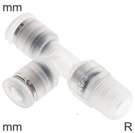 Push-In Conectores En T Acero Inoxidable Y Pp Roscas R Macho En Forma De L