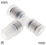 Imagen destacada de la colección - Conectores En T Push-In Acero Inoxidable Y PP Roscas R Macho En Forma De T