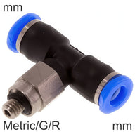 Conectores En T Push-In Roscas De Latón Y Plástico Rosca Macho En T (3-6mm)