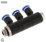 Imagen destacada de la colección - 3-Vías Distribuidor Conector Push-In Latón Y Plástico Roscas G Macho