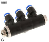 Imagen destacada de la colección - 6-Vías Distribuidor Conector Push-In Latón Y Plástico Roscas G Macho