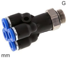 Distribuidor Conector Push-In Latón Y Plástico Roscas G Macho En Forma De Y