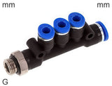 Imagen destacada de la colección - Distribuidor Conector Push-In Latón Y Plástico Roscas G Macho 3 Salidas