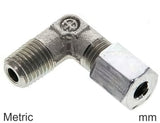 Imagen destacada de la colección - Accesorios En Ángulo Con Anillo Cortante Acero / Acero Inoxidable Roscas Métricas Macho