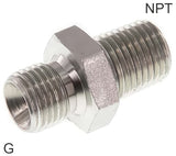 Imagen destacada de la colección - Niple Doble Acero Roscas-G/NPT Con Cono Para Manguera De 60 Grados PN800