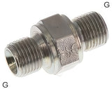 Imagen destacada de la colección - Niples Dobles Acero / Acero Inoxidable Roscas G Con Cono Para Manguera De 60 Grados PN400