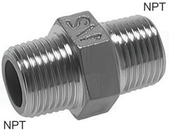 Niple Doble Acero Inoxidable Roscas NPT PN16