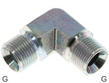 Imagen destacada de la colección - Accesorios En Ángulo 90 Grados Acero / Acero Inoxidable Roscas G Macho Con Cono Para Manguera De 60 Grados PN400