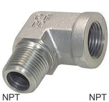 Imagen destacada de la colección - Accesorios En Ángulo 90 Grados Acero / Acero Inoxidable Roscas NPT Macho/Hembra PN275