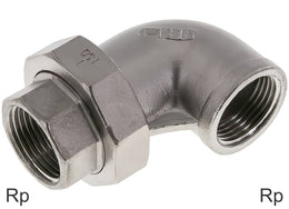 Accesorios En Ángulo 90 Grados Fundición De Hierro / Acero Inoxidable Roscas Rp Hembra Con Sello Plano PN25