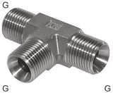Imagen destacada de la colección - Conectores En T Acero / Acero Inoxidable Roscas G Macho Con Cono Para Manguera De 60 Grados PN475
