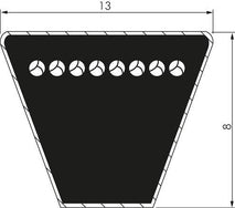 A 13x8 Mm Correas Trapezoidales Clásicas Imperiales DIN 2215