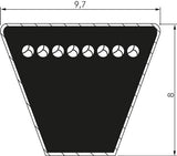 Imagen destacada de la colección - Correas Trapezoidales Metricas Estrechas SPZ 9.7x8 Mm DIN 7753