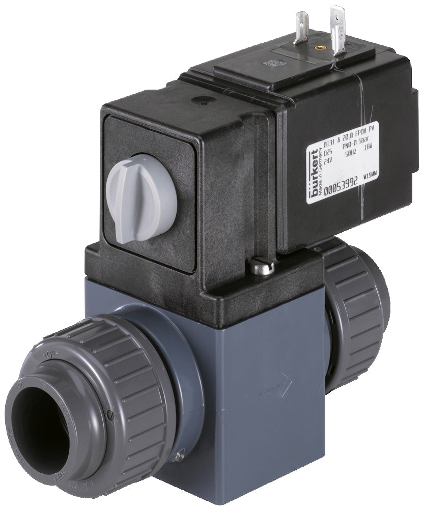 Válvula Solenoide 20mm Fundas Pegadas NC Plástico FKM 0-3bar/44psi 24VAC No Apto Para Vacío 0131 55817