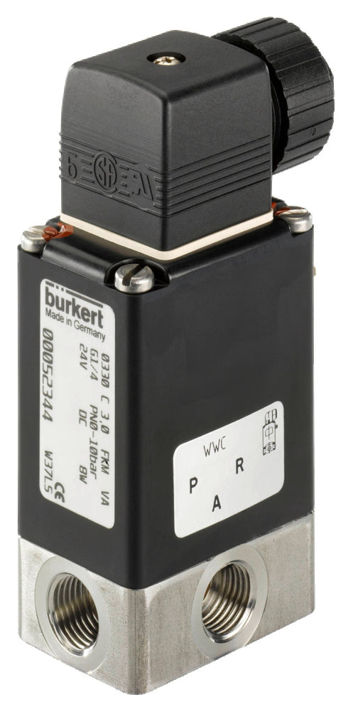 Válvula Solenoide 3/2 Vías G1/4'' Universal Acero Inoxidable FKM 0-8bar/116psi 24VAC 0330 124938