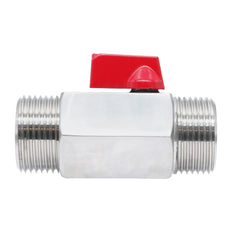 G 1/2'' M/M Válvula De Bola Mini 2 Vías Acero Inoxidable 69 Bar PTFE - TamesonPRO 1113-012-M