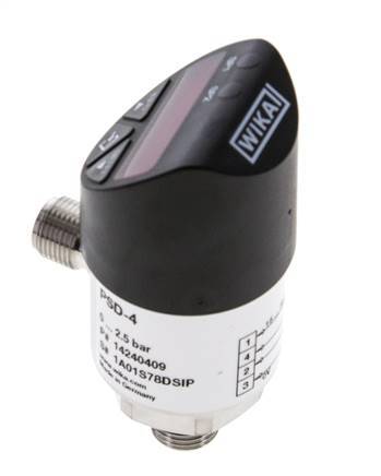0 a 10bar Acero inoxidable Presostato electrónico Wika G1/4'' 1VDC IO-Link Conector M12 de 4 pines