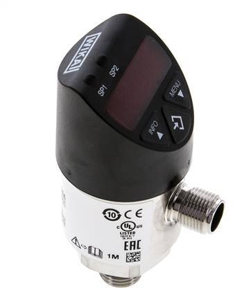 0 a 10bar Acero inoxidable Presostato electrónico Wika G1/4'' 1VDC IO-Link Conector M12 de 4 pines