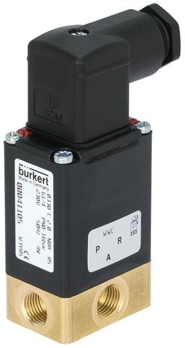 Electroválvula 3/2 vías G1/8'' NC Latón NBR 0-10bar/145psi 12VDC 0330 18327