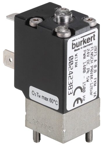 Electroválvula 20x20 mm Brida SFB NC Acero inoxidable PCTFE -1-2bar/-15-29psi 24VDC 2871 316695