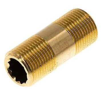 G 1 1/2'' Espiga doble de latón 16 Bar DIN 2982 - 180mm