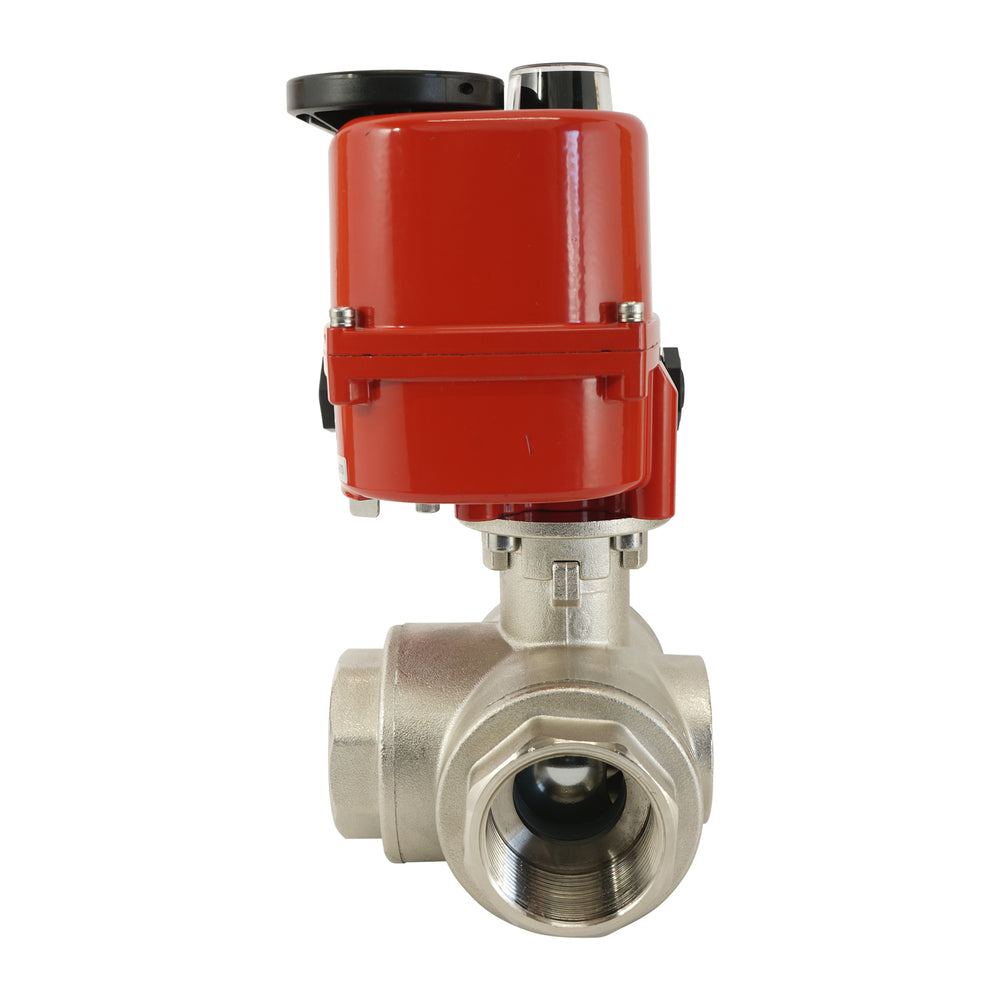 G3/4 pulgada 3 vías Latón Válvula de bola eléctrica modulante (paso en T) 24 V CA/CC