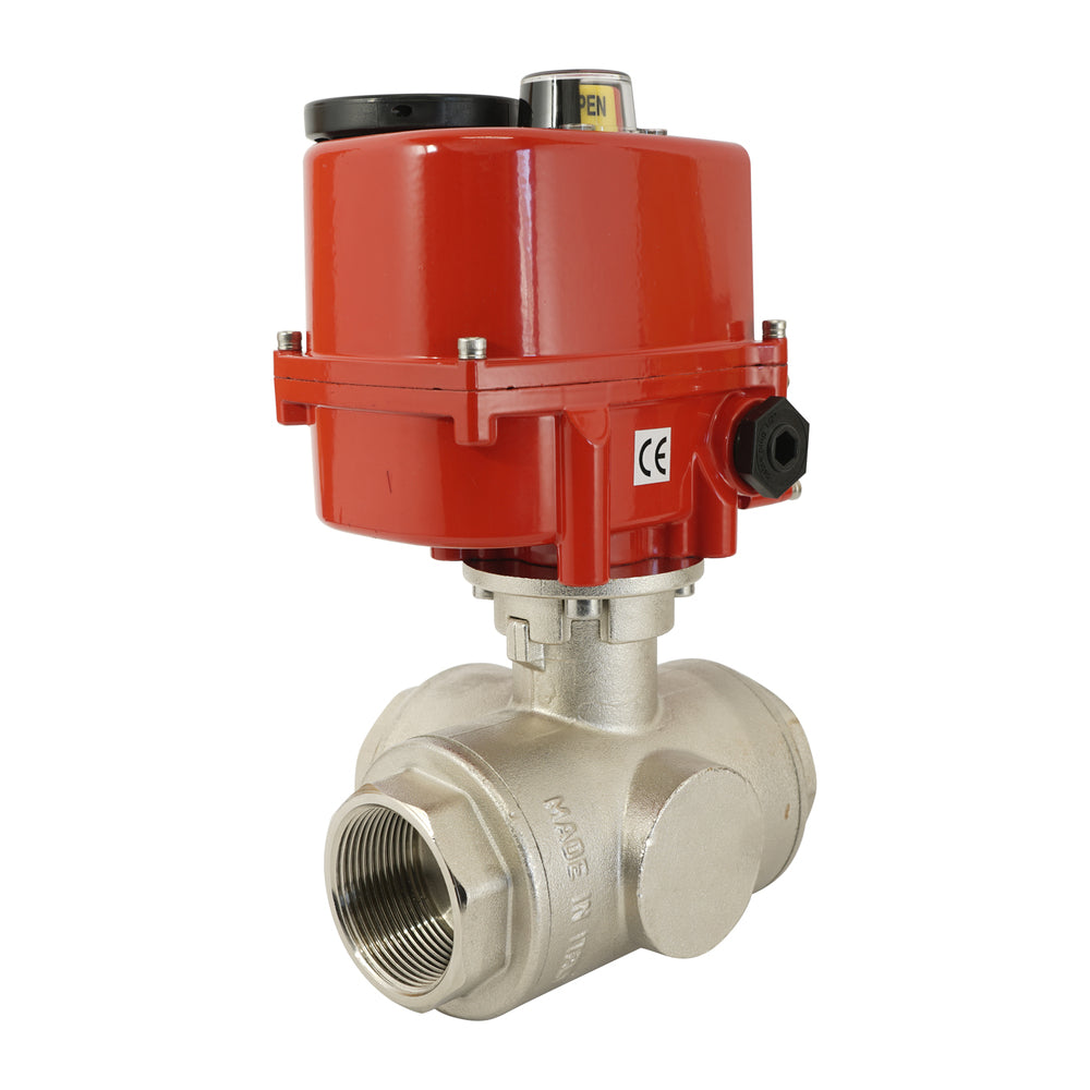 G3/4 pulgada 3 vías Latón Válvula de bola eléctrica modulante (paso en T) 24 V CA/CC