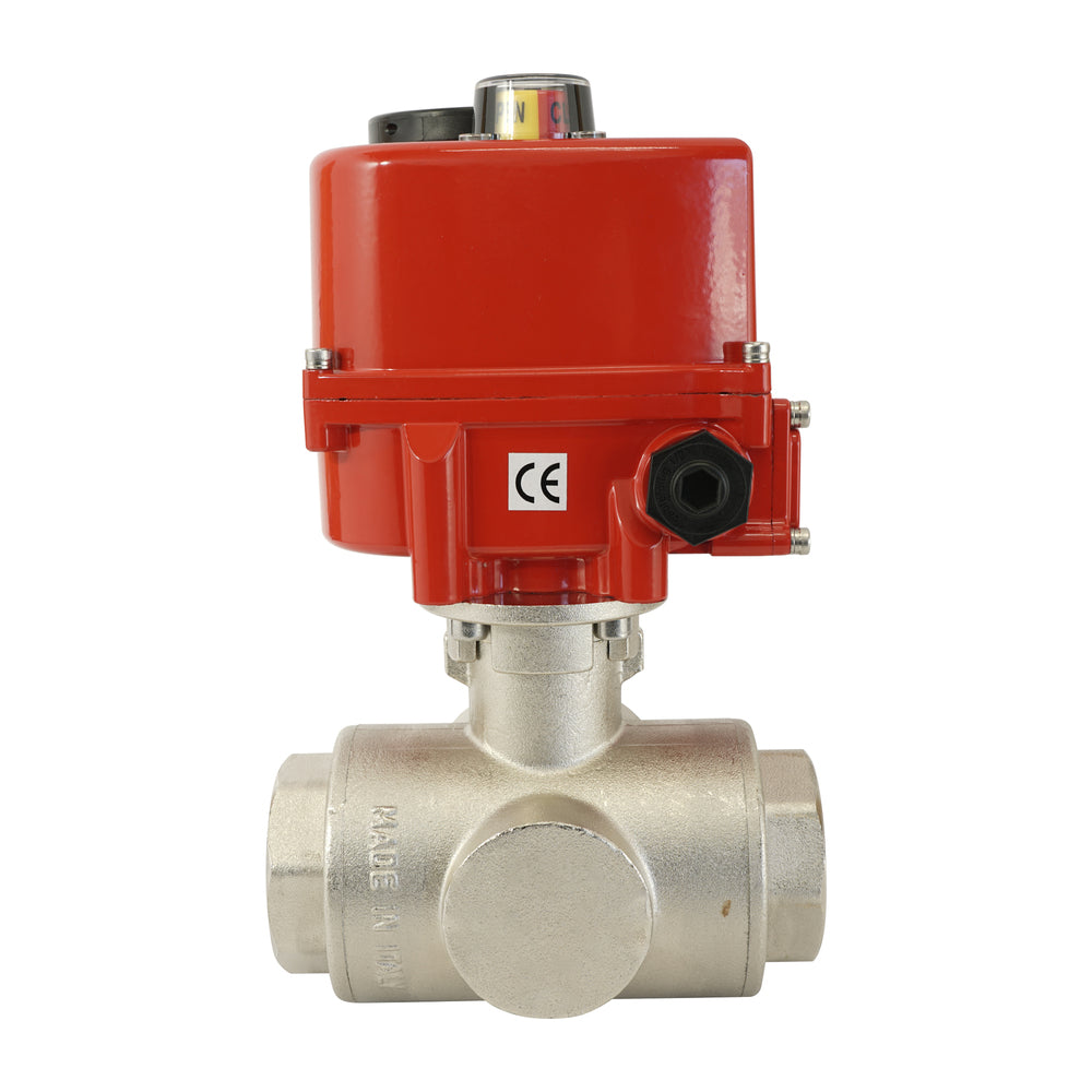 G3/4 pulgada 3 vías Latón Válvula de bola eléctrica modulante (paso en T) 24 V CA/CC