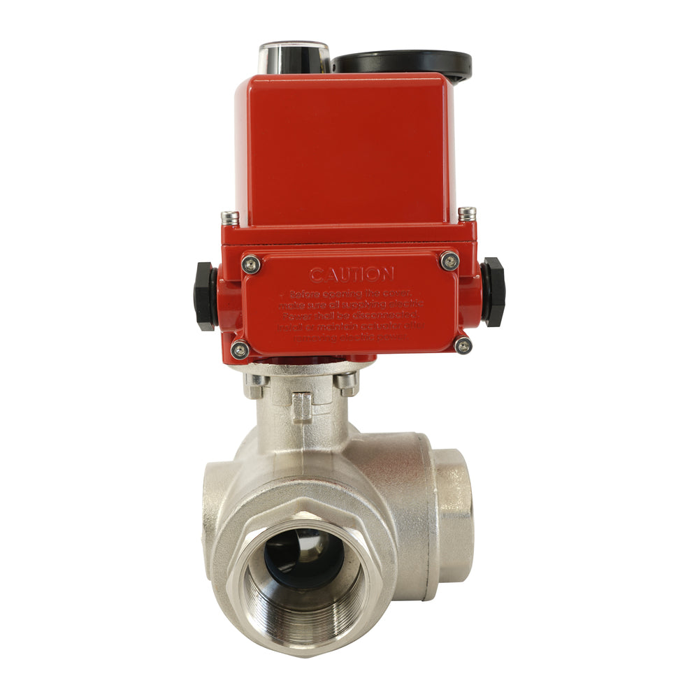 G3/4 pulgada 3 vías Latón Válvula de bola eléctrica modulante (paso en T) 24 V CA/CC