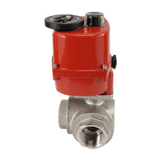 G3/8 pulgadas 3 vías acero inoxidable Válvula de bola eléctrica modulante (puerto en L) 24 V CA/CC