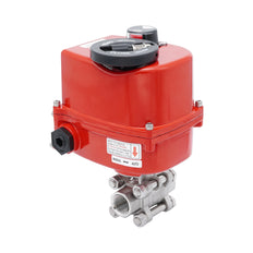 Válvula de Bola Eléctrica Modulante de Acero Inoxidable 2 Vías Rp 2'' 24 V AC/DC