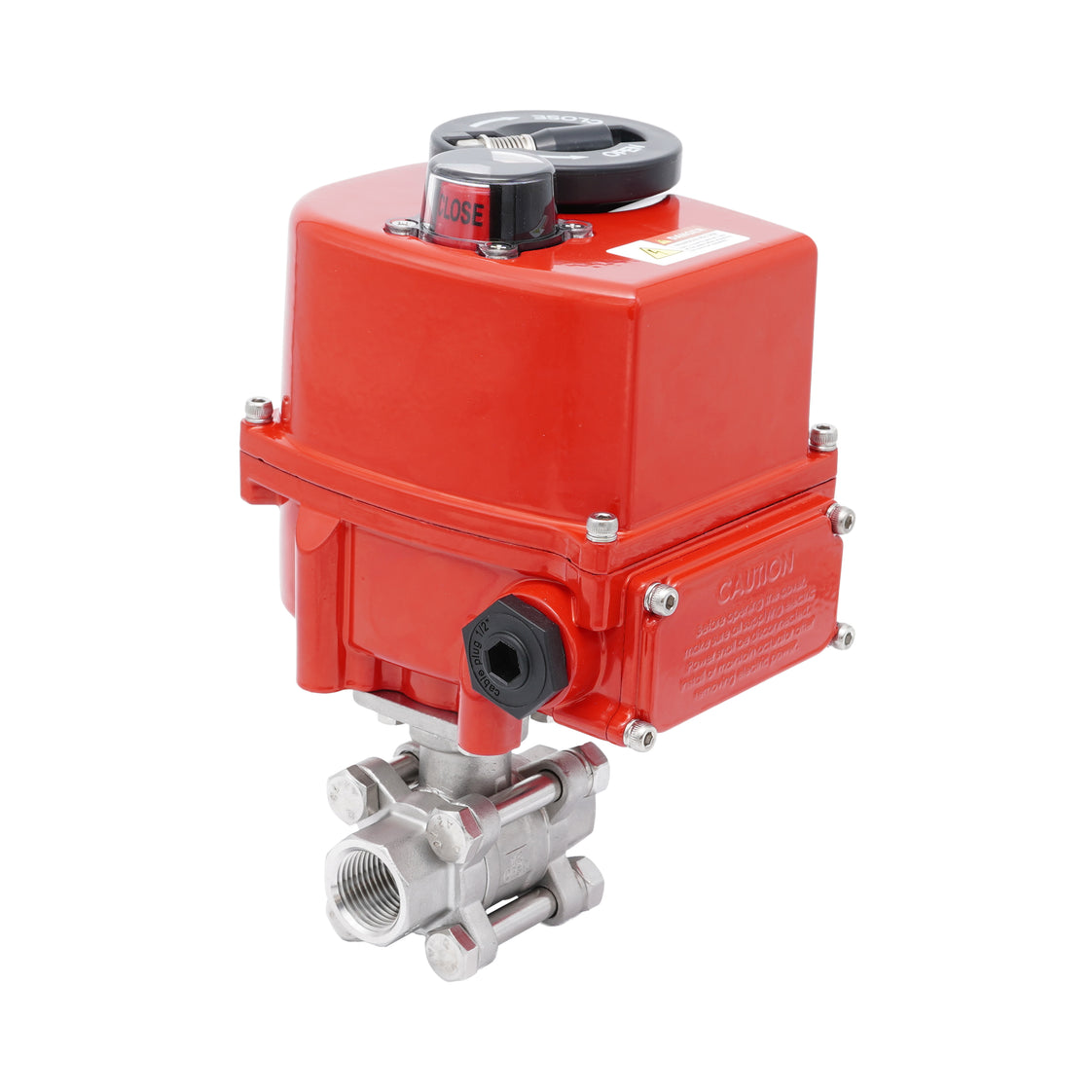 Válvula de Bola Eléctrica Modulante de Acero Inoxidable 2 Vías Rp 1-1/2'' 24 V AC/DC