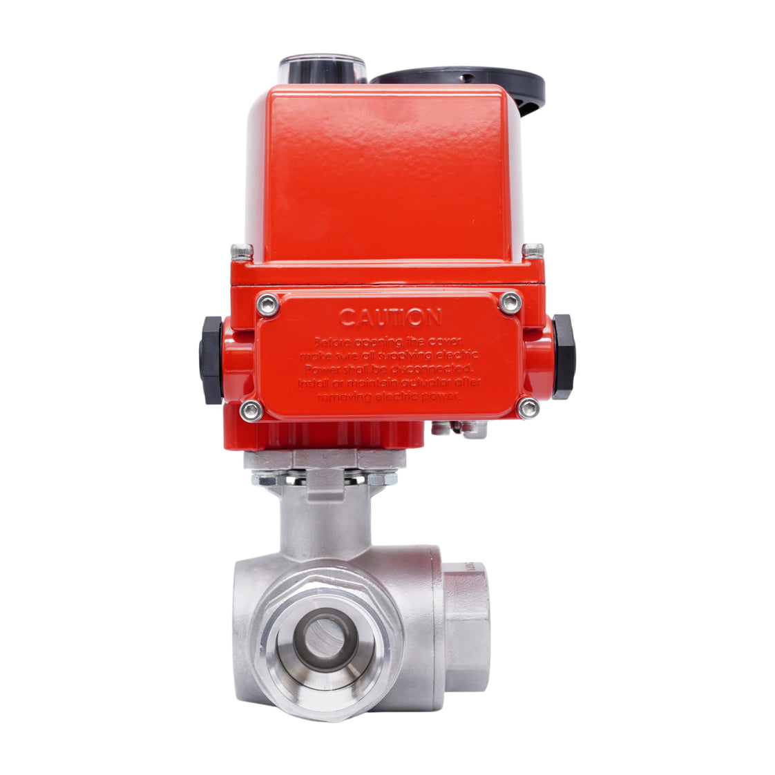 Válvula de Bola Eléctrica de 3 Vías T-Port de Acero Inoxidable Rp 1-1/2'' 100-240 V AC