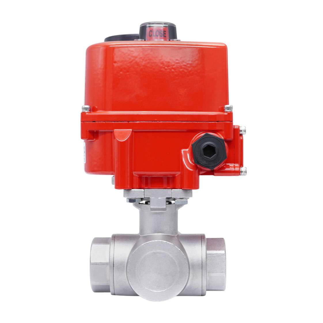 Válvula de Bola Eléctrica de 3 Vías T-Port de Acero Inoxidable Rp 1-1/2'' 100-240 V AC