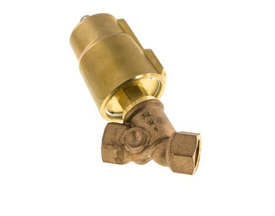 G3/4'' PTFE/NBR 16bar NC Válvula de asiento inclinado Latón AL2