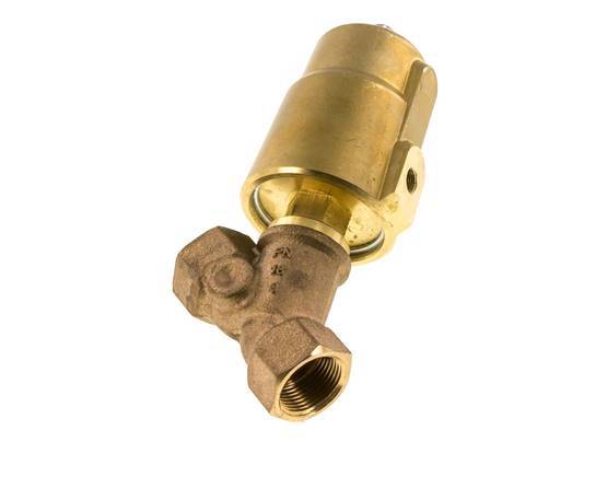G3/4'' PTFE/NBR 16bar NC Válvula de asiento inclinado Latón AL2