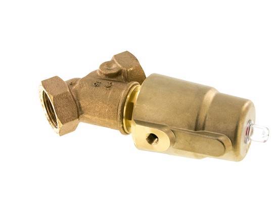 G1'' PTFE/NBR 16bar NC Válvula de asiento inclinado Latón AL2