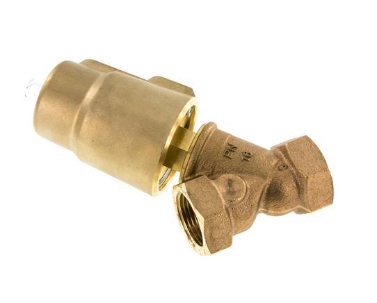 G1'' PTFE/NBR 16bar NC Válvula de asiento inclinado Latón AL2