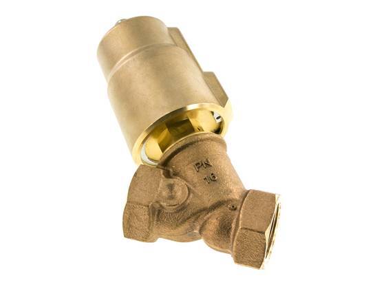 G1'' PTFE/NBR 16bar NC Válvula de asiento inclinado Latón AL2