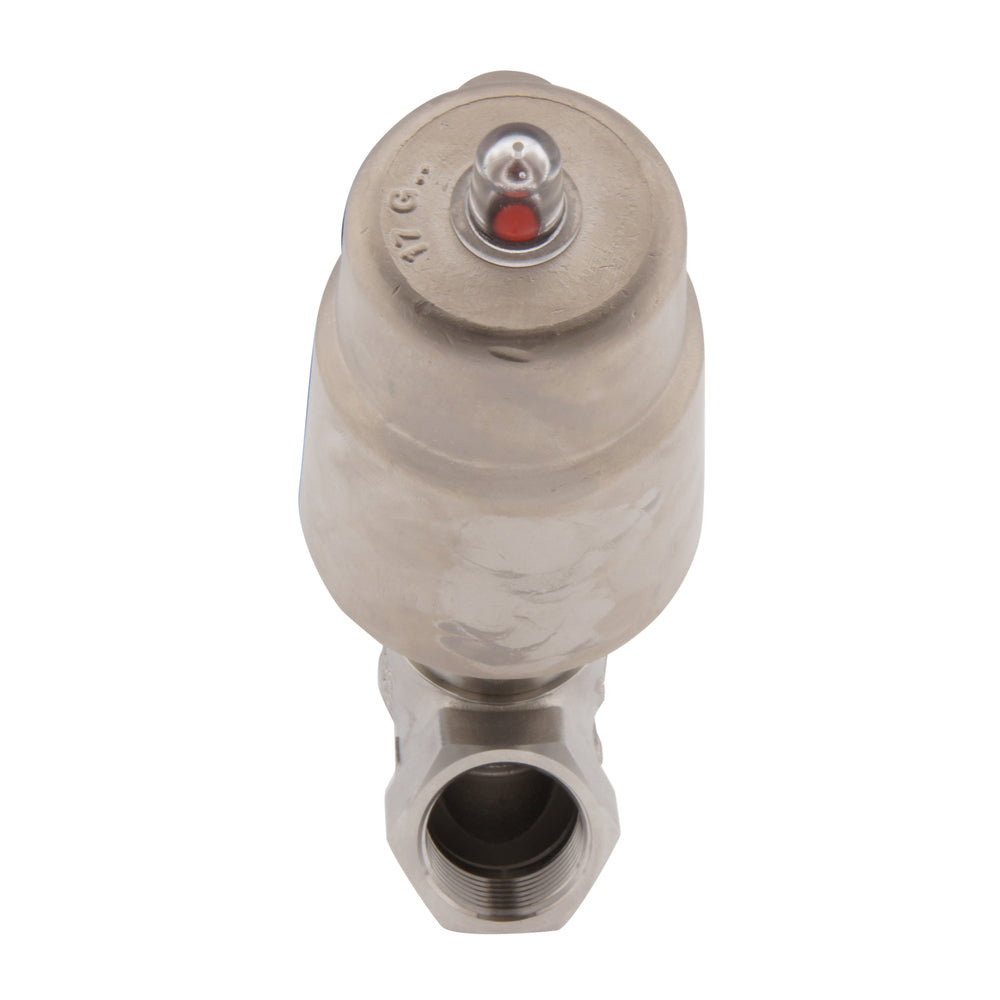 G1-1/2'' PTFE 20bar NC Válvula de asiento inclinado Acero inoxidable/latón AL2