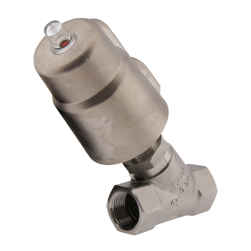 G1-1/4'' PTFE 25bar NC Válvula de asiento angular (Cierre Ag. Flujo) Acero inoxidable/latón AL2