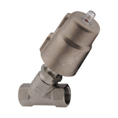G1'' PTFE 16bar NC Válvula de asiento angular (Cierre Ag. Flujo) Acero inoxidable/latón AL2